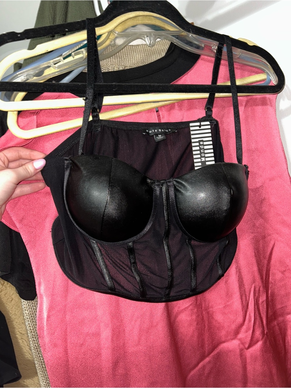 Black Mesh Bustier Bra
